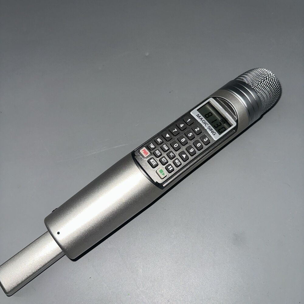 magic sing microphone (Unit Only) Silver Tested Working No Chips Korea Karaoke